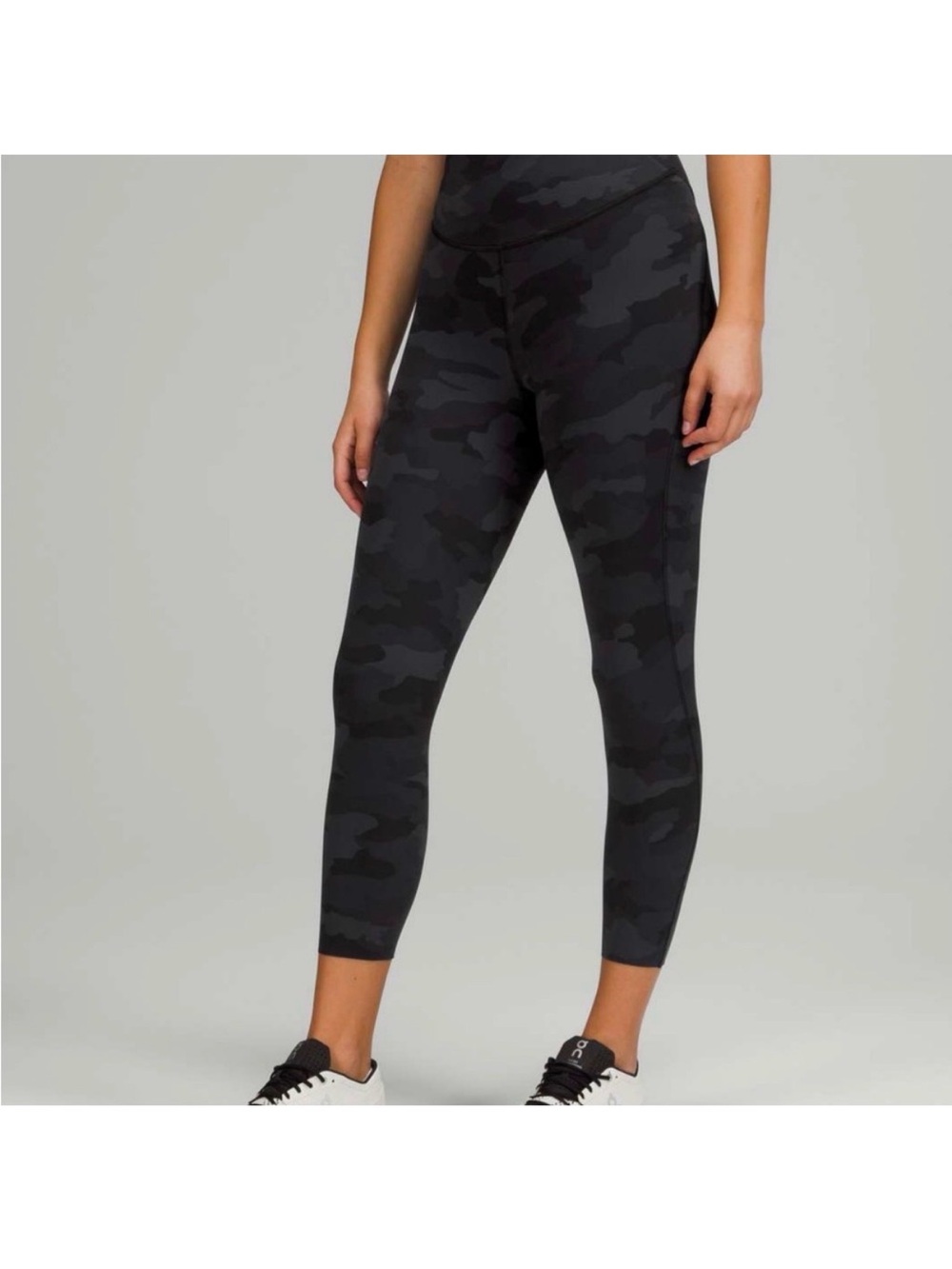 Lululemon Time to Sweat 23” Crop Leggings in Black and Gray Camo